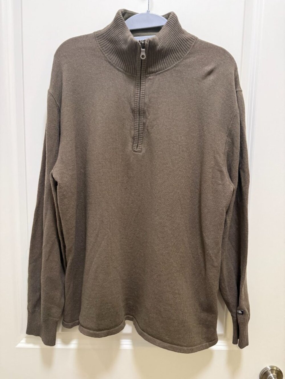 The North Face Brown Knit 1/4 Zip Pullover Sweater Men's Sz L